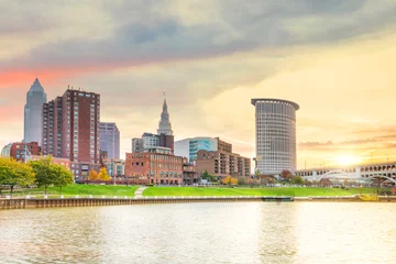 Foto auf Glas View of downtown Cleveland skyline in Ohio USA © f11photo