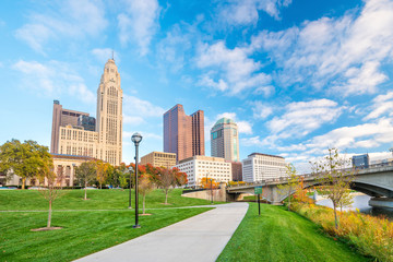 View of downtown Columbus Ohio Skyline