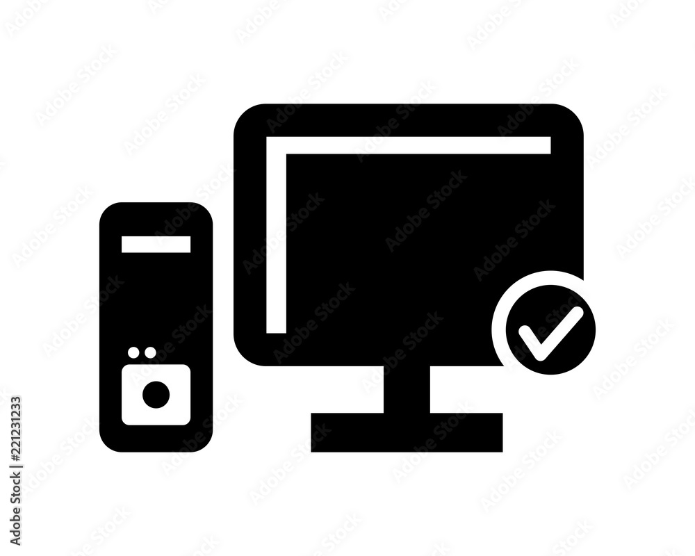 Poster black computer secure protect image vector icon logo symbol