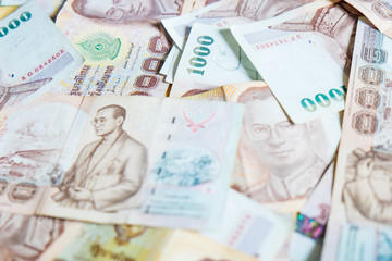 Thailand 1000 bath value money note background