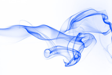 blue smoke abstract on white background