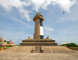 Fototapeta na wymiar Monument - Old Lighthouse at the Galle Face in Colombo Sri Lanka Asia