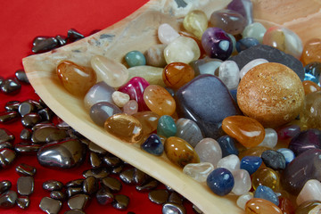 Marble pebbles of colors of luck