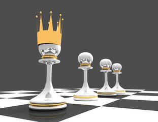 Leadership concept. chess pawn.