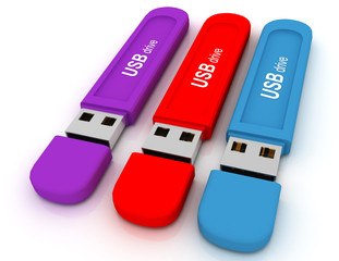 USB Drives in white background/ USB Drive