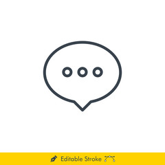 Chat (Message) Icon / Vector - In Line / Stroke Design
