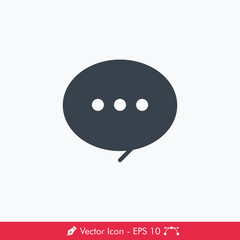 Round Chat (Message) Icon / Vector