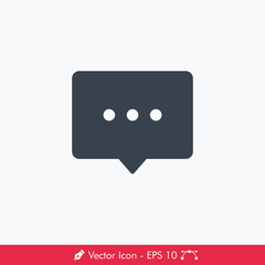 Square Chat (Message) Icon / Vector