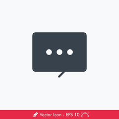 Simple Square Chat (Message) Icon / Vector