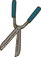 Garden Pruner with Blue Handle