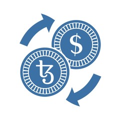 Обмен валюты  Монета виртуальной валюты к доллару.