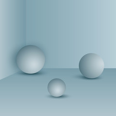vector illustration of a turquoise spheres on a soft background