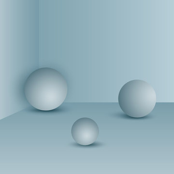 vector illustration of a turquoise spheres on a soft background © ArtPro