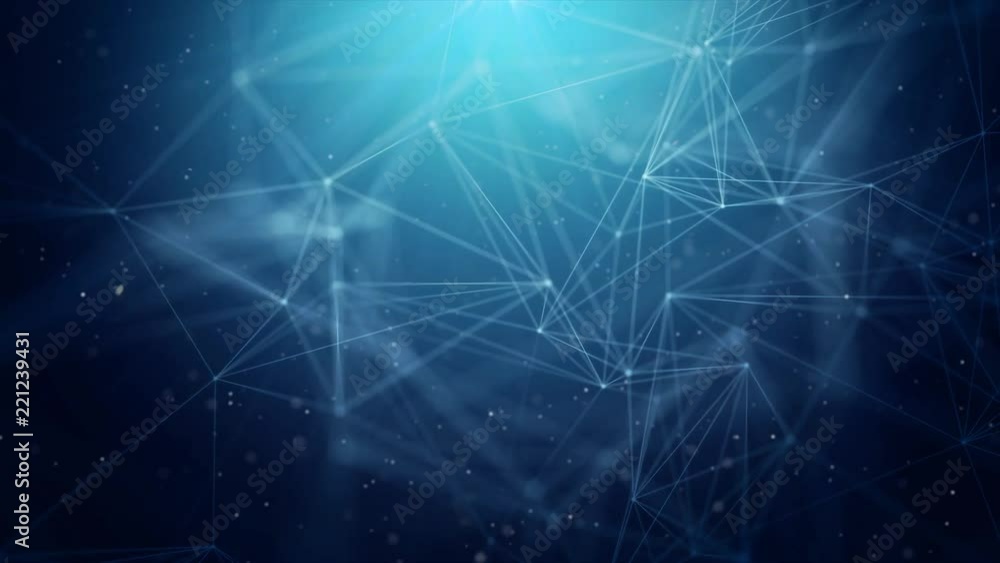 Aufkleber 13. abstract polygonal space low poly dark background with connecting dots and lines. connection str