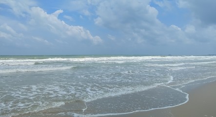 Beautiful sea waves on the beach.