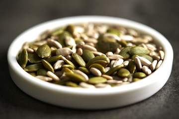 Pumpkin nuts and sunflower seeds 