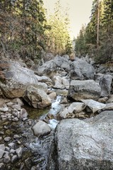 Cold water stream in Yosemite National Park, California, USA