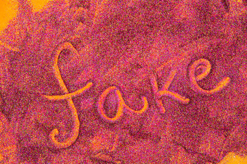 Fake text sign written on glitter- Message, quote, sign, Lettering, Handwritten
