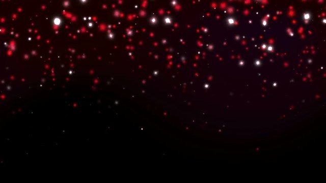 Shiny red glitter sparkles rain falling down. 4K animation.