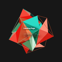 Vector 3d triangle abstract background, polygonal geometric design