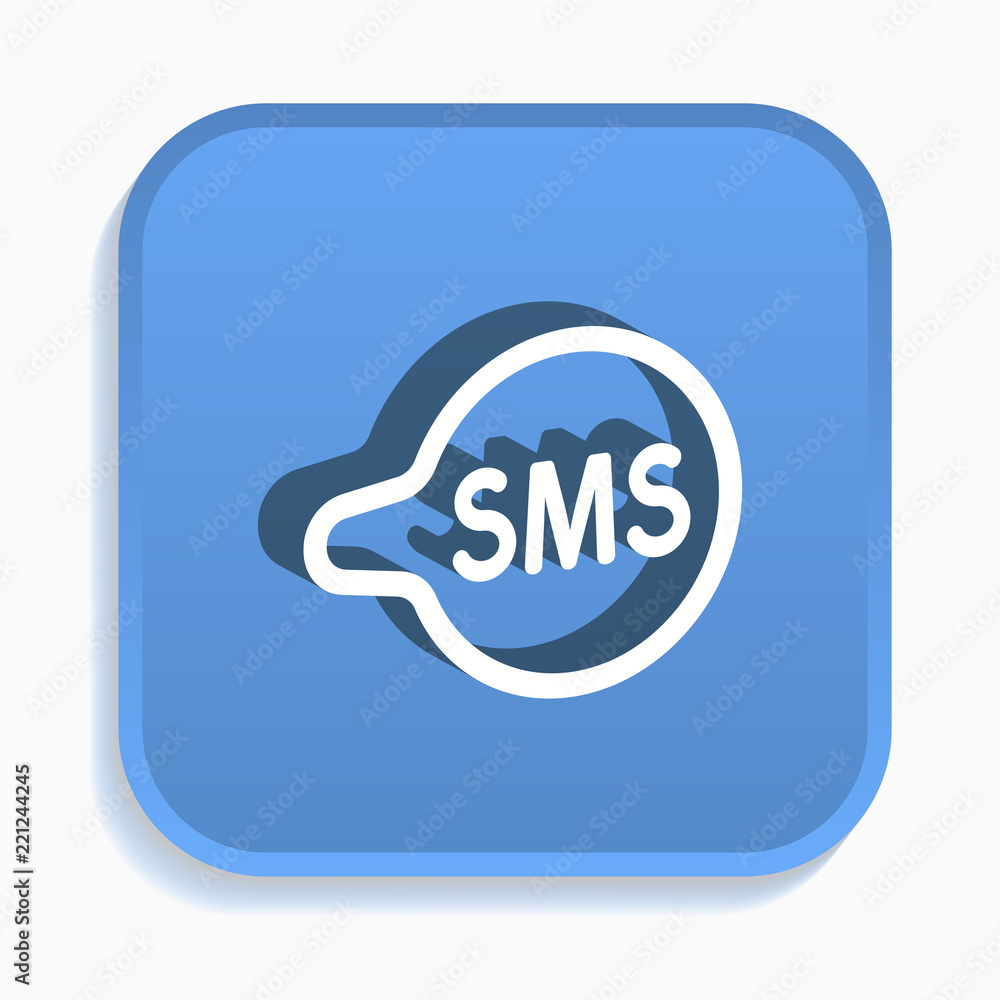 Aufkleber sms isometric icon for graphic and web design in 3d style.