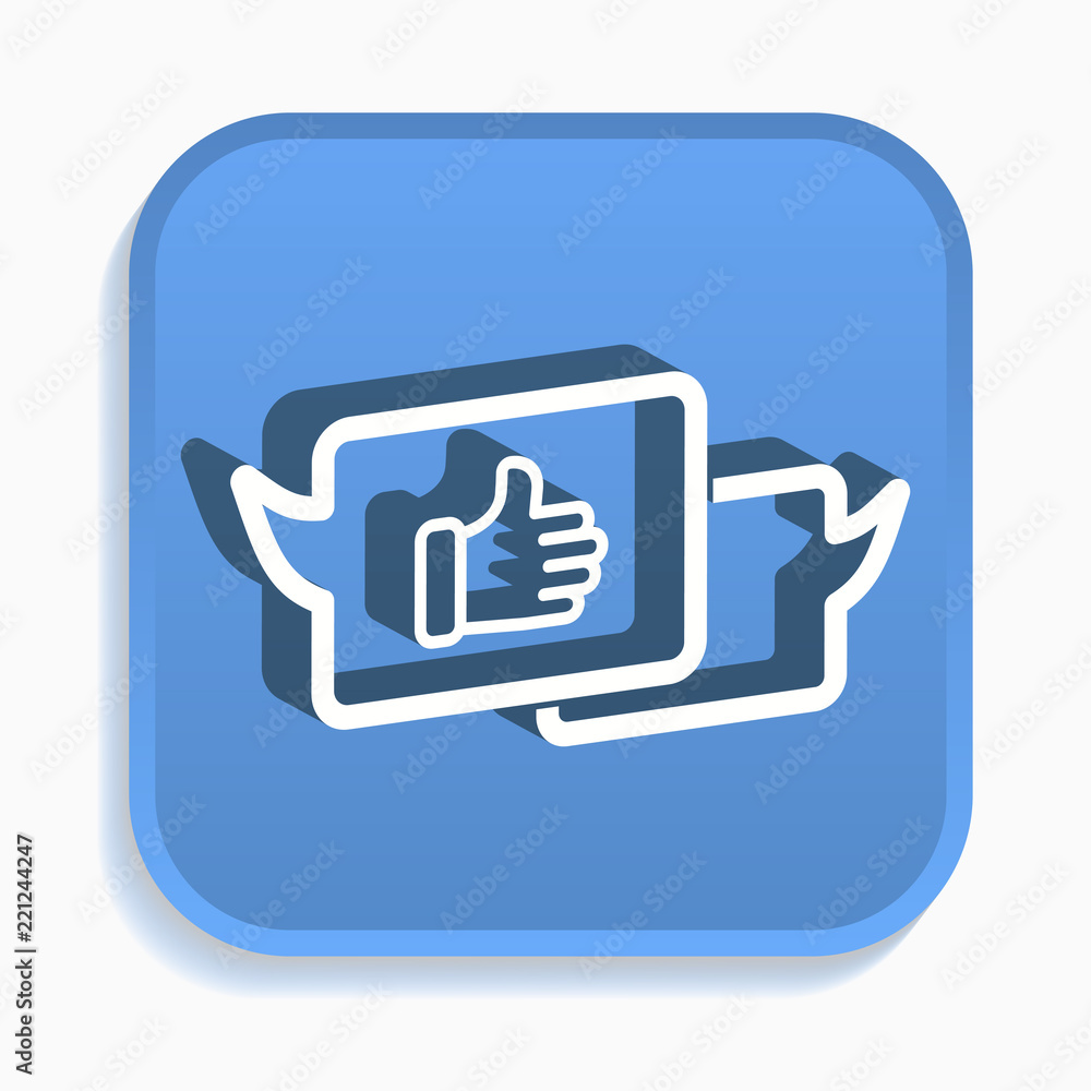 Poster sms isometric icon for graphic and web design in 3d style.