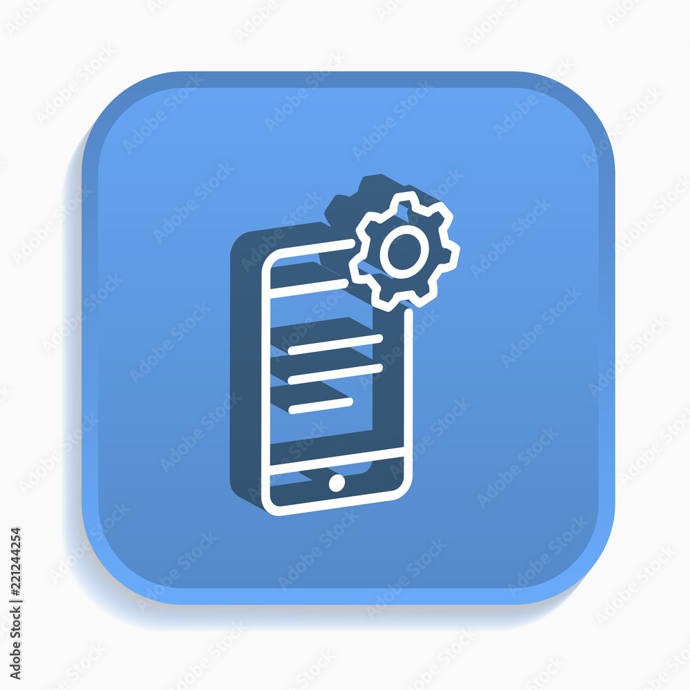 Poster settings isometric icon for graphic and web design in 3d style.