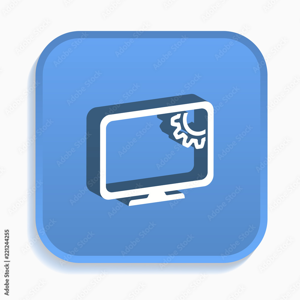 Aufkleber settings isometric icon for graphic and web design in 3d style.