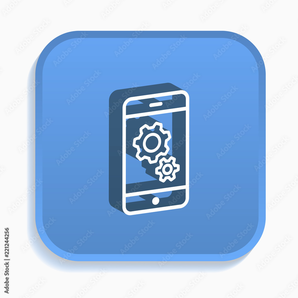 Aufkleber settings isometric icon for graphic and web design in 3d style.