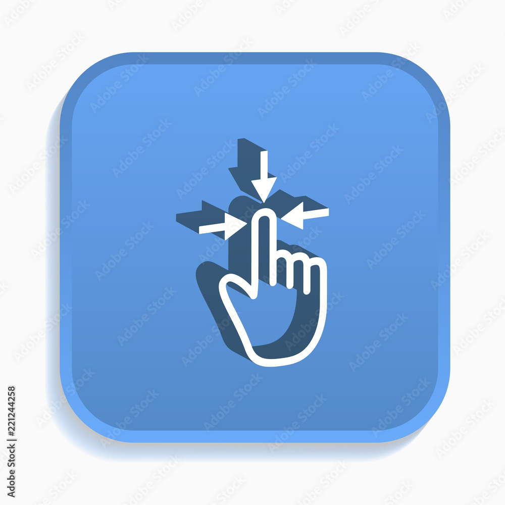 Aufkleber touch isometric icon for graphic and web design in 3d style.