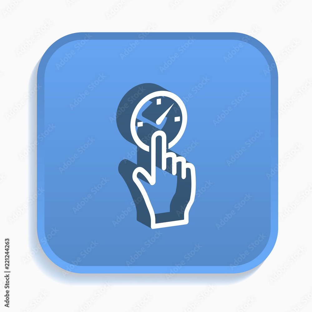 Poster touch isometric icon for graphic and web design in 3d style.