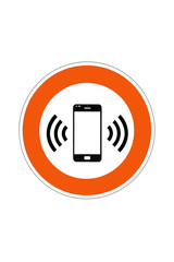 Handyverbot rundes Schild weisser Grund mit rotem Rand im Hochformat