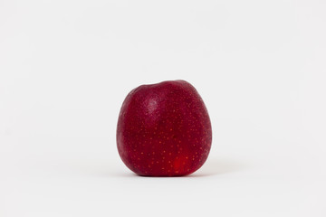 Red apples on white background