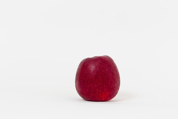 Red apples on white background