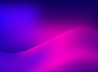Abstract smooth fantasy motion blurred wave pink light trail on blue background.