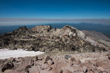 Volcanic Geological Formation on the Top of Lassen Peak, Lassen Volcanic National Park, California