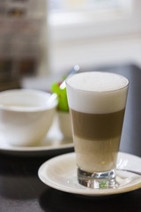 Latte Macchiato Resting on Table
