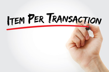 IPT - Item Per Transaction acronym, business concept background