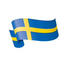Sweden flag, vector illustration on a white background