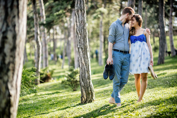 Fototapeta premium Romantic walk in nature