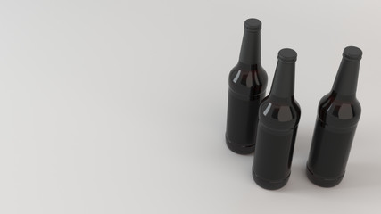 Mock up of tall beer bottles with blank labels