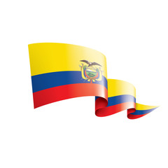 Obraz premium Ecuador flag, vector illustration on a white background