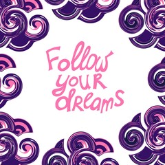 Abstract marbles pattern with quote in vector