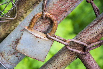 Rusty padlock