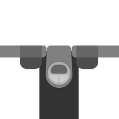 Electric scooter top view in flat style.