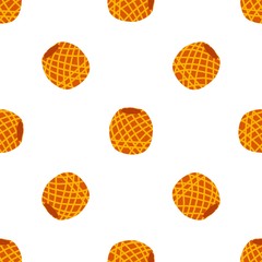Vector yarn ball seamless pattern in flat style