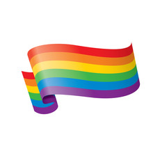 Vector a rainbow flag waving on white background