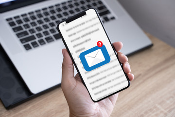 Mail Communication Connection message to mailing contacts phone Global Letters Concept