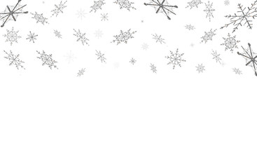 красивая иллюстрация блестящих снежинок на белом фоне           
