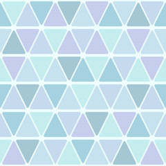 Seamless pattern from rounded triangles. Cold pastel shades